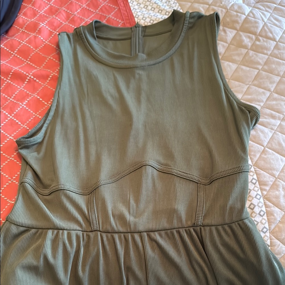 Cider Olive Green Sleeveless Jumpsuit